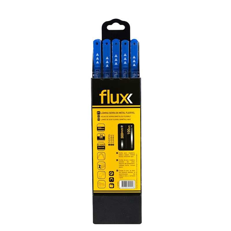 Lâmina Serra Bimetal Flexível 300mm 24 Dentes Flux - FLSBF30024