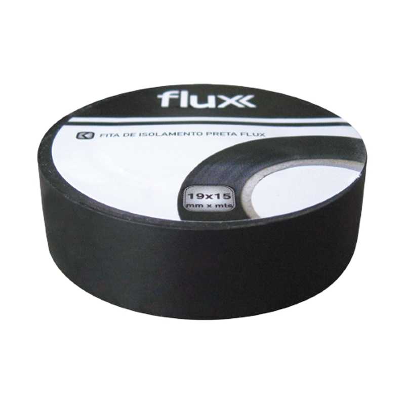 Fita Isoladora Preta 19mm 15mt Flux - FPIFI1915