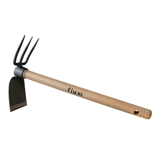 Houe de jardin 2 dents avec poignée Flux