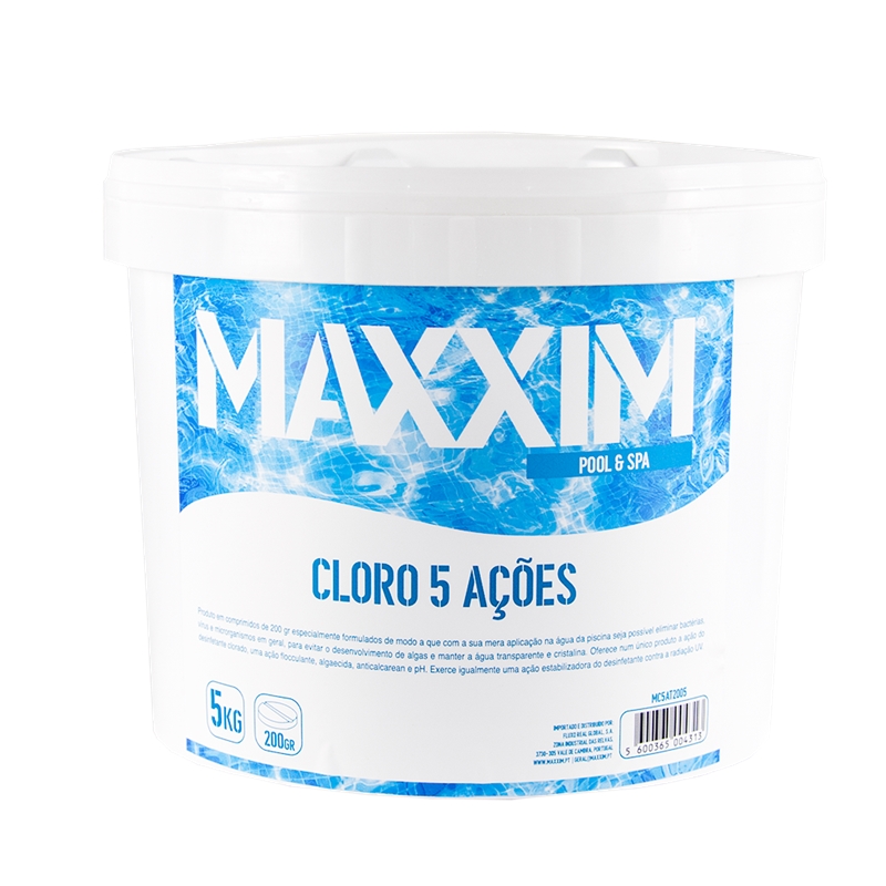 Cloro 5 Açoes Tableta 200gr 5Kg Maxxim - MC5AT2005