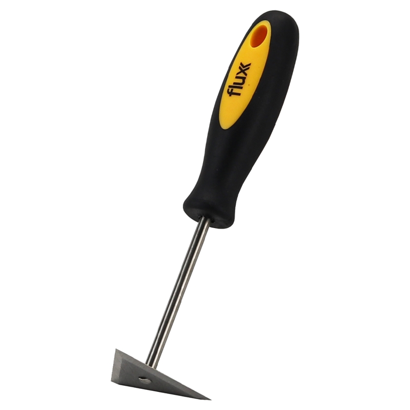 Raspador Triângular Aço Inox Cabo Bimatéria 60mm Flux - FRTCB60