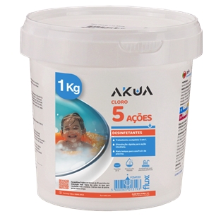 Cloro 5 Açoes Tableta 20gr 1Kg AKUA Flux - FC5AT201